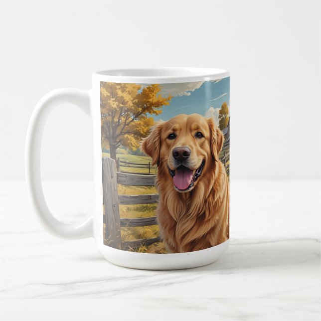 Taza De Café Coffee Mug de Golden Retriever (Izquierda)