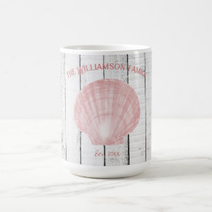 Taza De Café Coffee Mug de la cáscara de vieiras rosadas