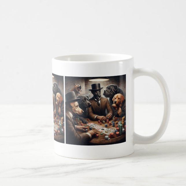 Taza De Café Coffee Mug de perros de póquer (Derecha)