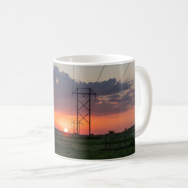 Taza De Café Coffee Mug de Powerline Sunset (Anverso derecho)