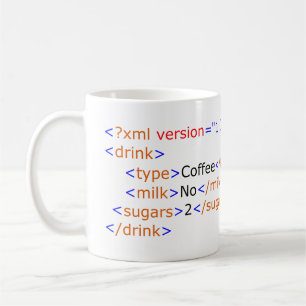 Taza De Café Coffee Mug de programación XML