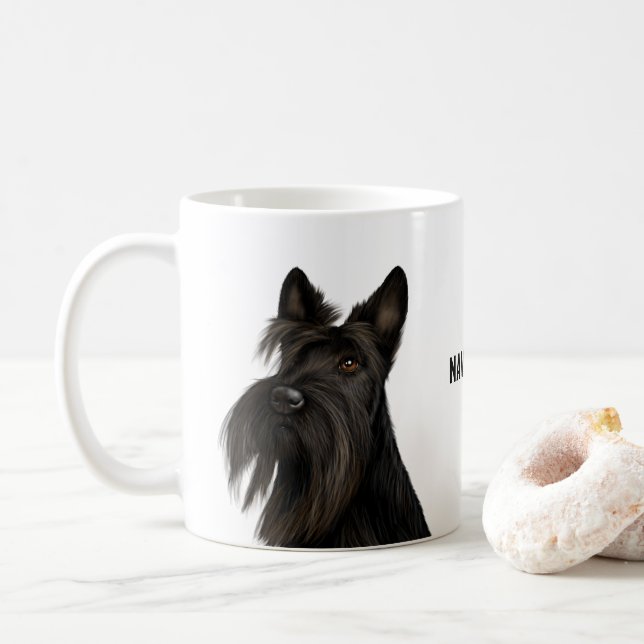 Taza De Café Coffee Mug de Scottish Terrier (Perro escocés) (Con donut)