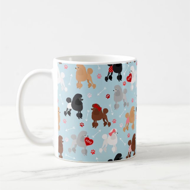 Taza De Café Coffee Mug del patrón Poodle Valentine (Izquierda)