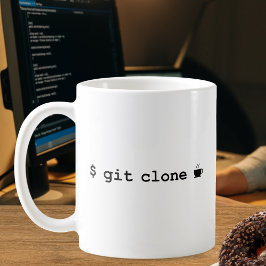 Taza De Café Coffee Mug del programador - Café Clon Git