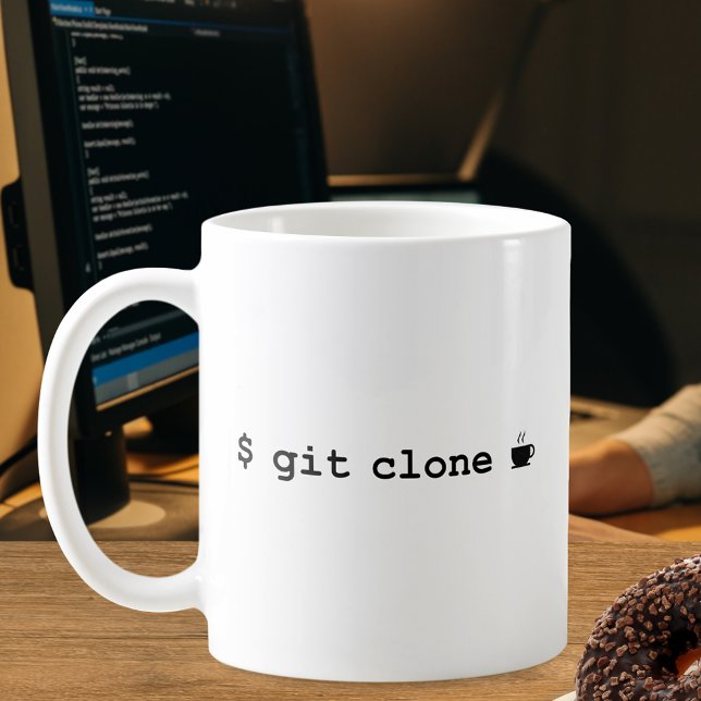 Taza De Café Coffee Mug del programador - Café Clon Git (Subido por el creador)