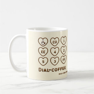 Taza De Café Coffee Mug - Dial Coffee Funny Heart Button Design