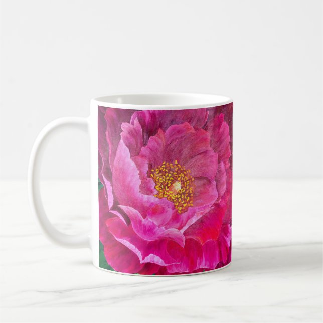Taza De Café Coffee Mug - Flor de cactus rosa brillante (Izquierda)