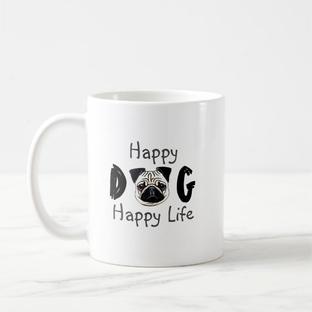 Taza De Café Coffee Mug Happy Dog (Izquierda)