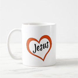 Taza De Café Coffee Mug Heart with Jesus