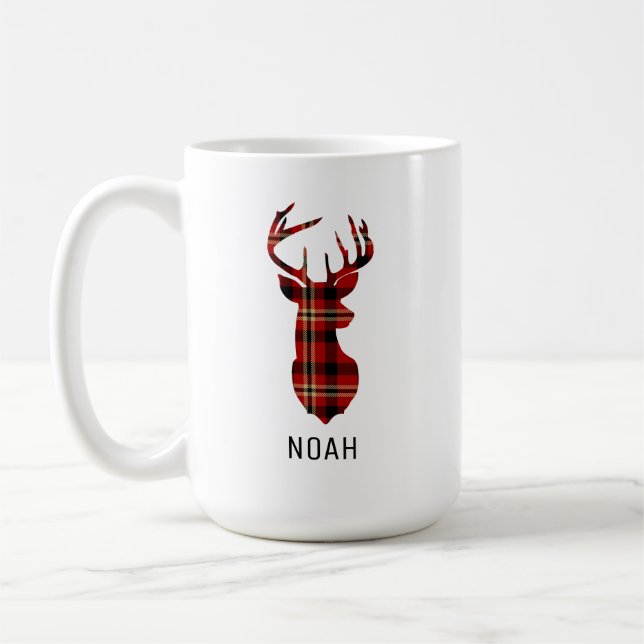 Taza De Café Coffee Mug Lumberjack Plaid Deer (Izquierda)