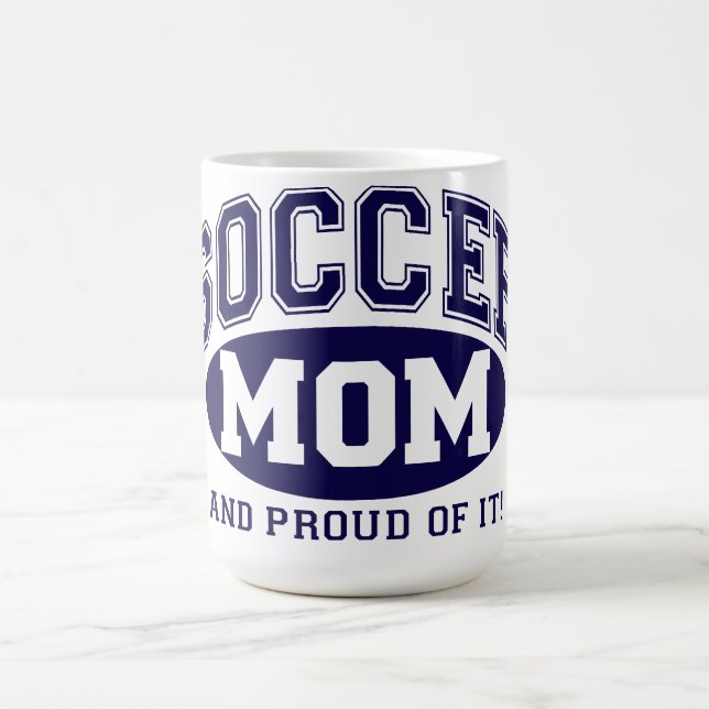Taza De Café Coffee Mug - ¡Mamá futbolera y orgullosa! -Azul ma (Centro)