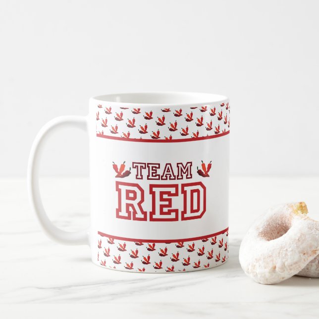 Taza De Café Coffee Mug miembro de TEAM RED (Con donut)