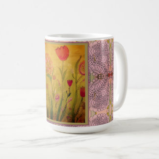 Taza De Café Coffee Mug - Mixed Media Flowers