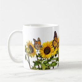 Taza De Café Coffee Mug Monarch Sunflower