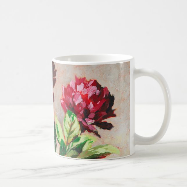 Taza De Café Coffee Mug - 'Peonies de la tarde' (Derecha)
