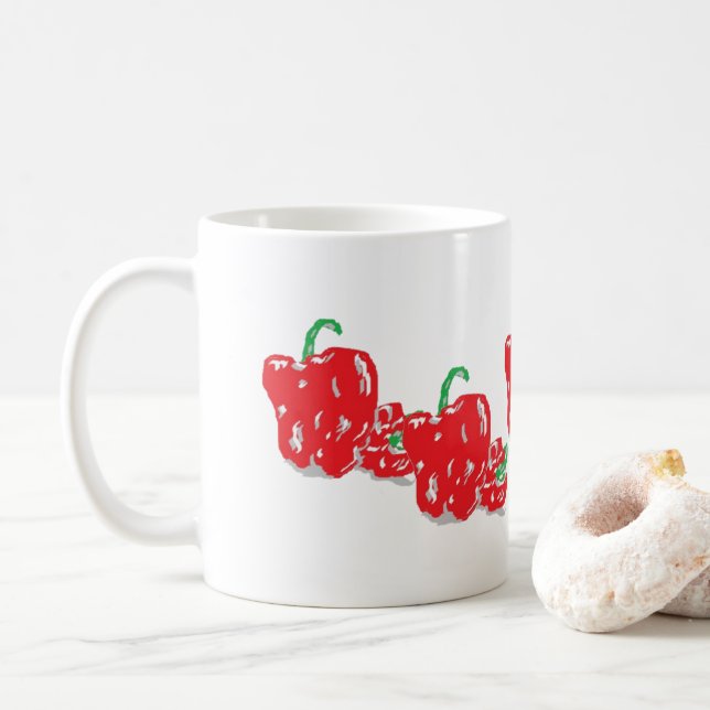 Taza De Café Coffee Mug : Peppers rojos (Con donut)