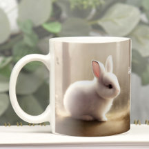 Coffee Mug Personalizado De Cuta Acuarela Bunny