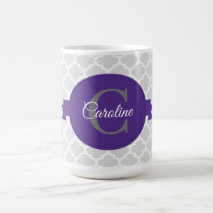 Taza De Café Coffee Mug personalizado púrpura de quatrefoil