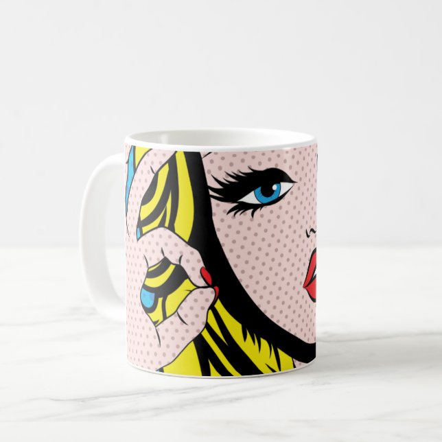 Taza De Café Coffee Mug - Pop Art O-K (Anverso izquierdo)