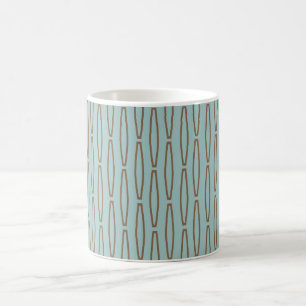 Taza De Café Coffee Mug repite geométrico azul pálido