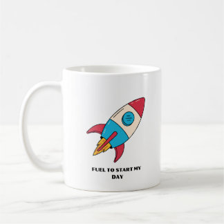 Taza De Café Coffee Mug Rocket Fuel Para Empezar El Día