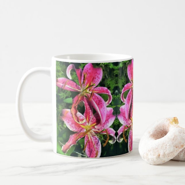 Taza De Café Coffee Mug Stargazer Lilies (Con donut)