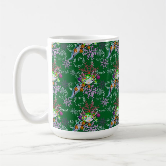Taza De Café coffee mug with festive axolotl (Izquierda)