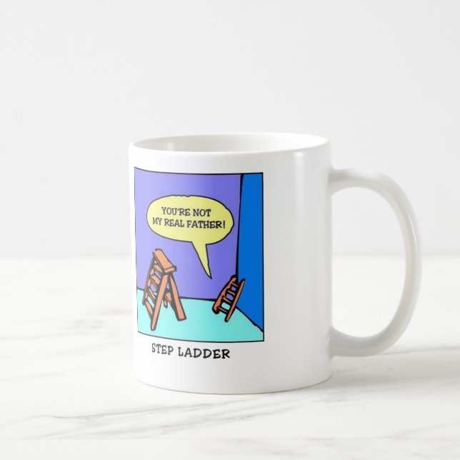 Taza De Café Coffee Mug With Hilarious Pun (Step Ladder) (Derecha)