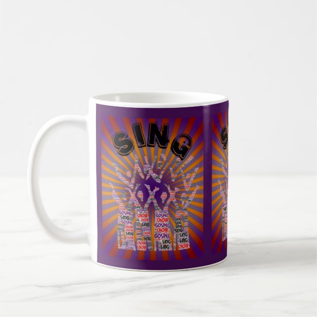 Taza De Café Coffee Mugs Canto Gospel Music Choir Purple Naranj (Izquierda)