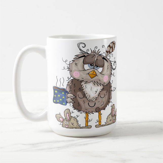 Taza De Café Coffee Mugs divertidos - Lechuza dorsal - Regalos (Izquierda)