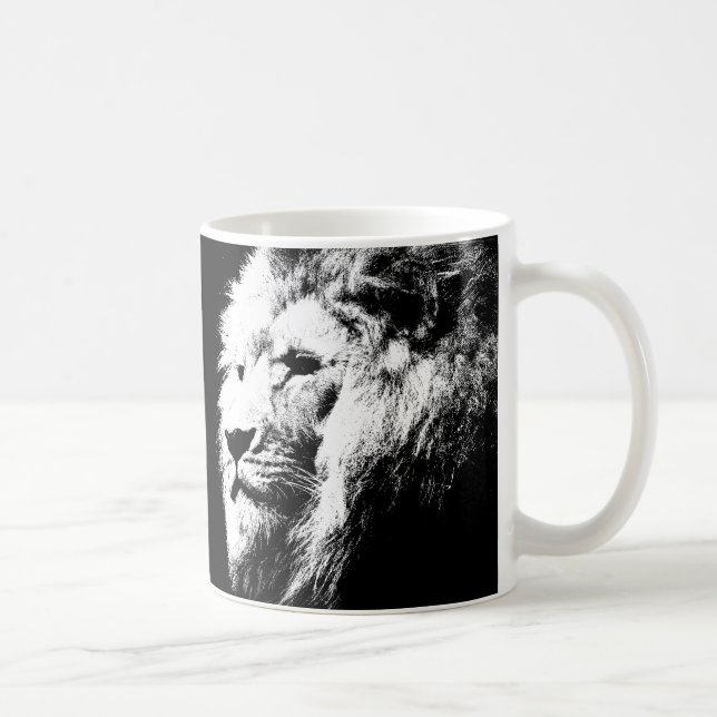 Taza De Café Coffee Mugs Lion Face King Template Animales (Derecha)