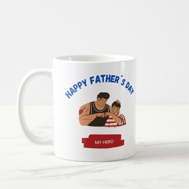 Taza De Café Coffee Mugs my hero dad (Izquierda)