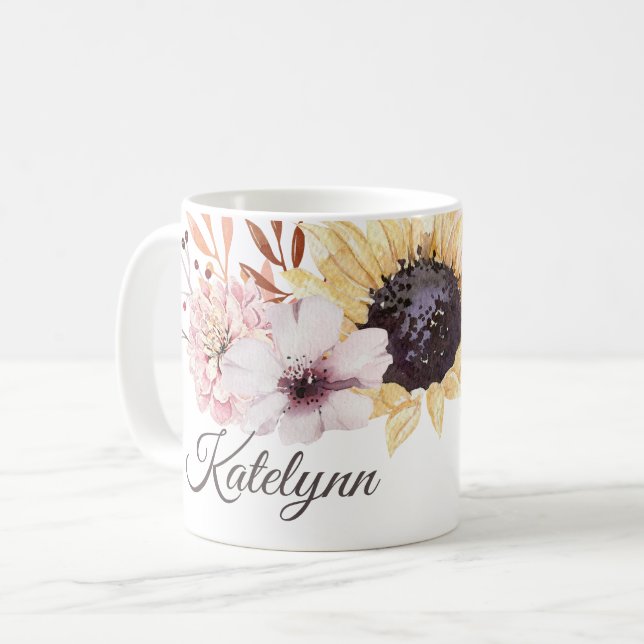 Taza De Café Coffee personalizado de Sunflower Bouquet Mug (Anverso izquierdo)