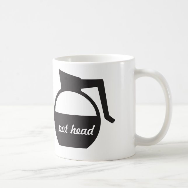 Taza De Café Coffee Pot Funny Pot Head Mug (Derecha)