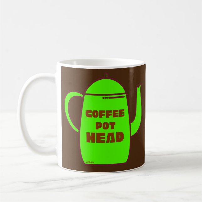 Taza De Café COFFEE POT HEAD idea de regalo de café divertido (Izquierda)