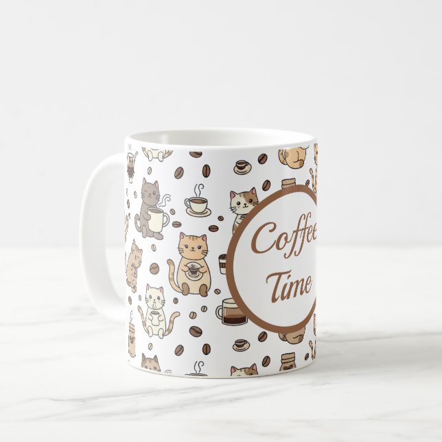 Taza De Café Coffee Time Cat Lover Mug (Anverso izquierdo)