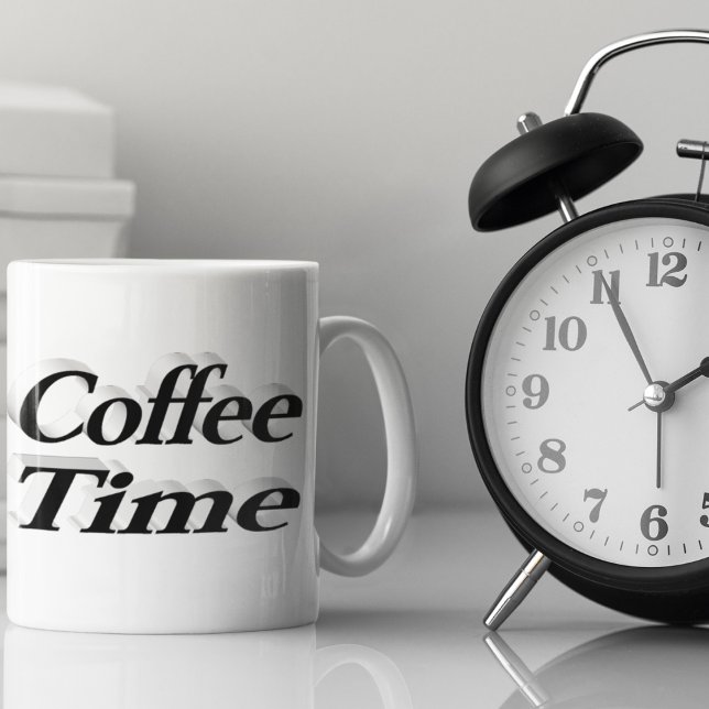Taza De Café Coffee Time coffee cita el medio texto negro (Subido por el creador)