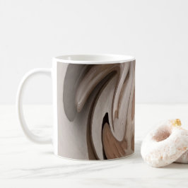 Taza De Café "Coffelicious" en sombras del marrón y del abstra
