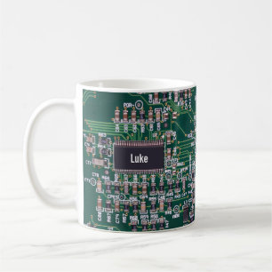 Taza De Café Cofón de la motherboard de tecnología informáti
