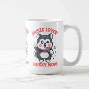 Taza De Café Cofre de música de la banda de la mamá del perro l