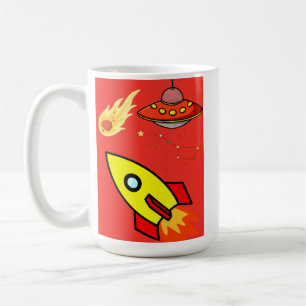 Taza De Café Cohete de aventura espacial Personalizado colorido