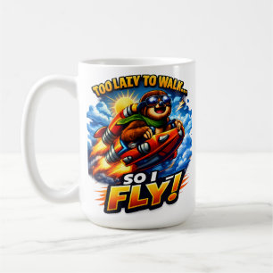 Taza De Café Cohete de Perezoso Divertido Meme, Demasiado Perez