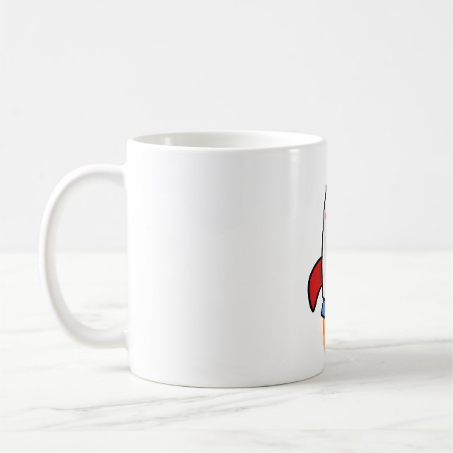 Taza De Café Cohete Kawaii (Izquierda)