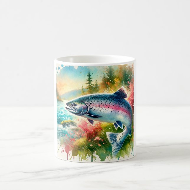 Taza De Café Coho salmon 180724AREF119 - Watercolor (Centro)