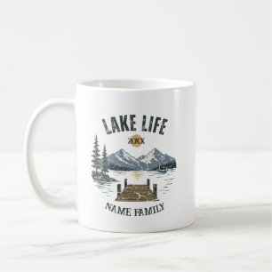 Taza De Café Coincidencia de vacaciones familiares retro grunge