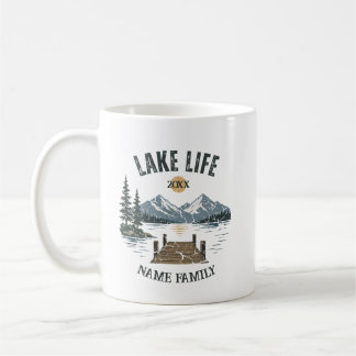 Taza De Café Coincidencia de vacaciones familiares retro grunge