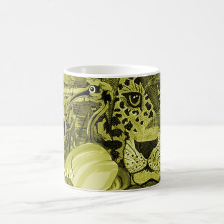 Taza De Café Cojín de arbusto leopardo oliva