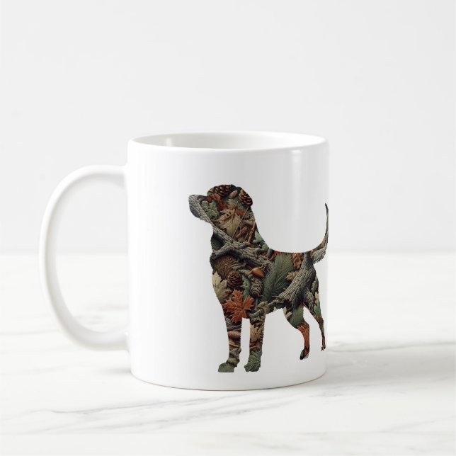 Taza De Café Cojín decorativo de Labrador con camuflaje (Izquierda)