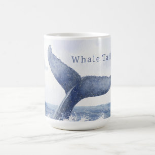 Taza De Café Cola de ballena de océano azul