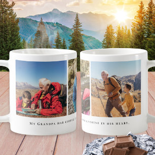 Taza De Café Colage de 3 fotos con cita personalizada para abue